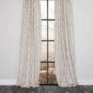 Manor Luxe Beige Floral ML-19305 Single Curtain Panel 52 in x 96 in NEW NIP